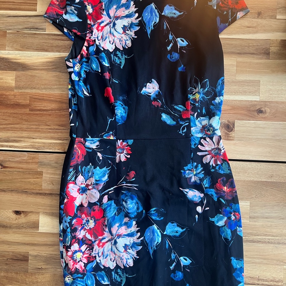 Betsey Johnson Black Dress with Vibrant Floral Design